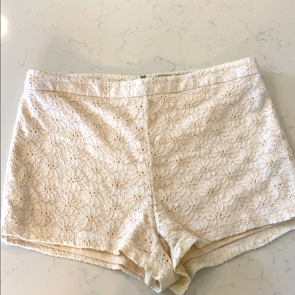 Free people high waisted eyelet floral shorts